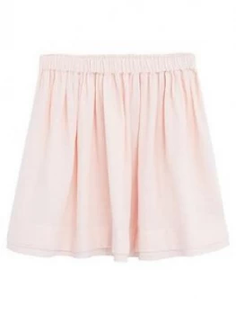 Mango Girls Broderie Hem Skirt - Light Pink