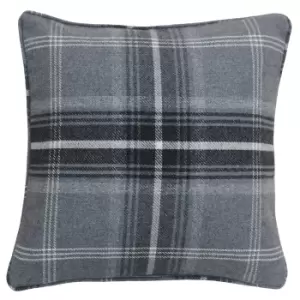 Aviemore Tartan Faux Wool Cushion Grey / 45 x 45cm / Polyester Filled
