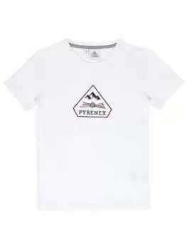 Boys, Pyrenex Large Logo T-Shirt - White, Size 14 Years