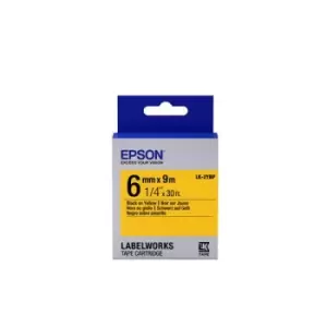 Epson LK-2YBP Black on Yellow 6mm x 9m Labelling Tape