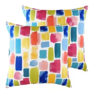 Aquarelle Dash Twin Pack Polyester Filled Cushions