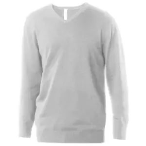 Kariban Mens Cotton Acrylic V Neck Sweater (M) (Grey Melange)
