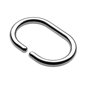 Croydex Chrome C-Ring Hooks for Shower Curtains - Pack of 12
