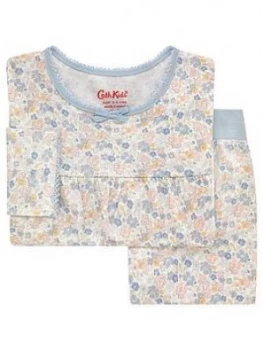 Cath Kidston Girls Ditsy Jersey Pyjama and Bag Set - Ivory, Size 1-2 Years, Women