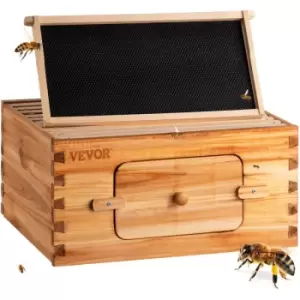 Beehive Box Kit Bee Honey Hive 10 Frames 1 Deep Beeswax Natural Fir Wood - Vevor
