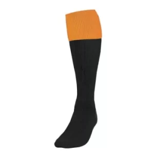 Precision Hooped Football Socks Large Boys Black/Amber
