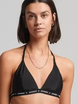 Superdry Code Micro Elastic Bikini Top - Black, Size 10, Women