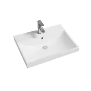 Limoge Thick-edge Ceramic 60.5Cm Inset Basin With Scooped Full Bowl