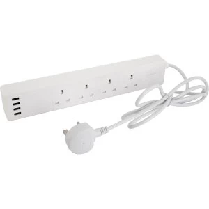 TCP Smart WiFi 4 Way Extension Lead with 4 USB Ports