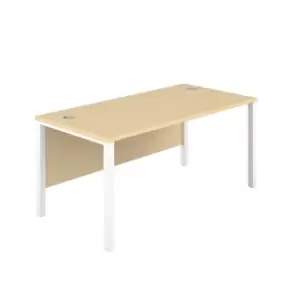 1200X600 Goal Post Rectangular Desk Maple - White