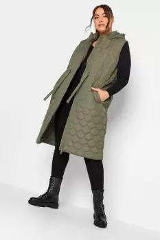 Womens Plus Size Quilted Longline Gilet