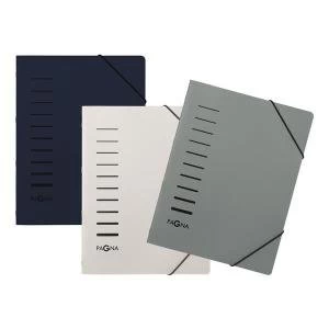 Pagna A4 6 Compartment Sorting File Assorted Colours Pack of 3 4005500