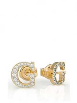 Guess G Logo Pave Crystal Stud Earrings
