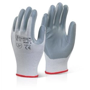 Click2000 Nitrile Foam Polyester Glove L Grey Ref EC6GYL Pack 100 Up