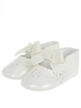 Monsoon Baby Girls Flora Ivory Patent Bootie - Ivory, Size 12-18 Months
