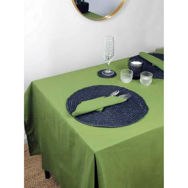 Esselle Avon 100&#37; Cotton 140X240cm Olive Colour Tablecloth