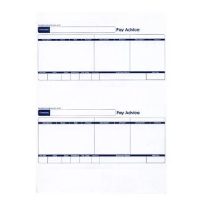 Custom Forms 1 Part Inkjet Laser Payslip Pack of 500 Sheets