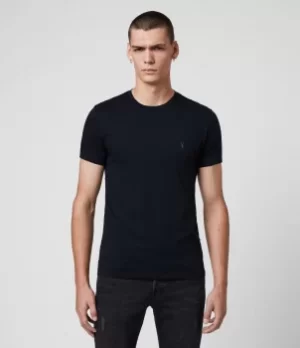 AllSaints Mens Cotton Slim Fit Regular Tonic Crew T-Shirt, Navy Blue, Size: S