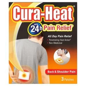 Cura-Heat Back and Shoulder Pain Relief Heat Patches 3s