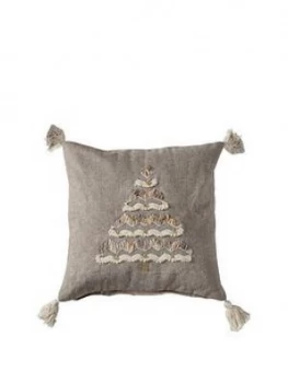 Gallery Christmas Tree Tassel Cushion Natural 450X450Mm