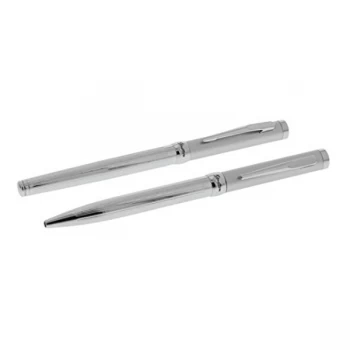 Stratton Rollerball & Ballpoint Pen Set - Two Tone Silver