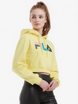 Fila Jil Crop Hoodie - Yellow , Yellow, Size XS, Women