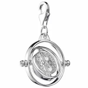 Sterling Silver Time Turner Clip on Charm with Crystal Elements