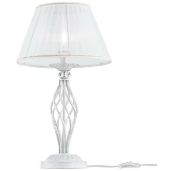 Maytoni Lighting - Grace Table Lamp White with Gold & Crystal, 1 Light, E14