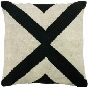 The Linen Yard Altai Woven Jacquard 100% Cotton Cushion Cover, Black/White, 50 x 50 Cm
