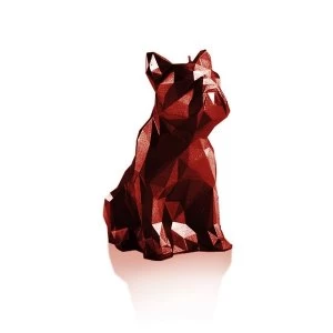 Red Metallic Low Poly Bulldog Candle