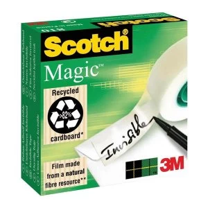 Scotch Magic 810 12mm x 66m Invisible Tape Matte finish Clear Pack of 2