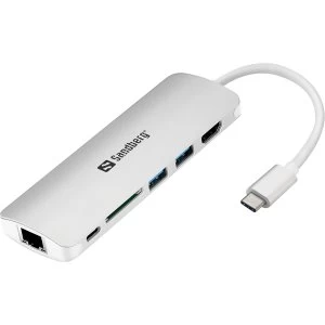 Sandberg USB-C Dock HDMI+LAN+SD+USB61W