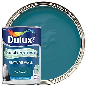 Dulux Simply Refresh Feature Wall Teal Tension Matt Emulsion Paint 1.25L