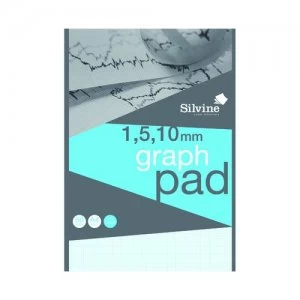 Silvine Graph Pad 1,5,10mm 50 Sheets A4 A4GP1510