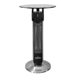 Dellonda Bistro Table with 1600W Heater, 95cm, Black/Stainless Steel