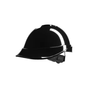V-Gard 200 Vented Safety Helmet with Fas-Trac III Suspension and Sewn PVC Sweatband, Black