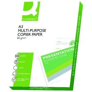 Q-Connect Copier A3 Paper 80gsm White Ream Pack of 500 KF01089