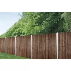 Forest Garden Pressure Treated Brown Closeboard Fence Panel 6' x 6' (5 Pack) in Dark Brown Timber
