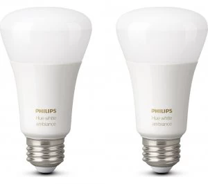 Philips Hue White Ambience E27 Wireless Bulb Twin Pack