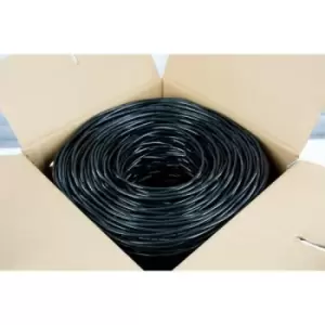 Jedel CAT6 UTP Patch Cable 305 Metre Bulk Reel - Easy-Pull Box CCA Copper-Clad Aluminium Outdoor Black