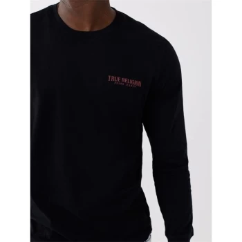 True Religion Long Sleeve Logo Graphic T Shirt - Black