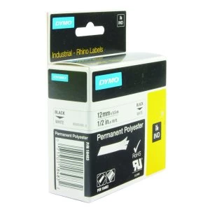 Dymo 18488 Black On White Label Tape 12mm x 5.5m