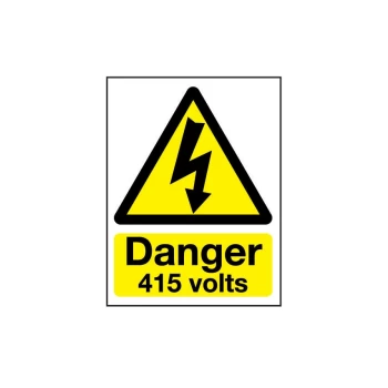 415 Volts Vinyl Danger Sign - 150 X 200MM