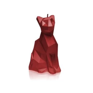 Red Low Poly Cat Candle