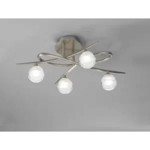 Ceiling light Loop 4 Bulbs G9 ECO, satin nickel