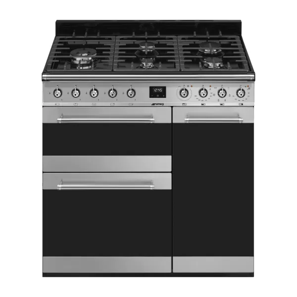 Smeg Symphony SY93-1 Dual Fuel Range Cooker - Stainless Steel - A/B Rated