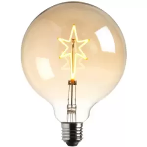 2W E27 Globe Shaped LED Lamp - STAR LED Filament Amber Tinted Glass Light Bulb
