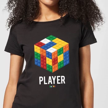 Block Rubik's Cube Player Womens T-Shirt - Black - S - Black