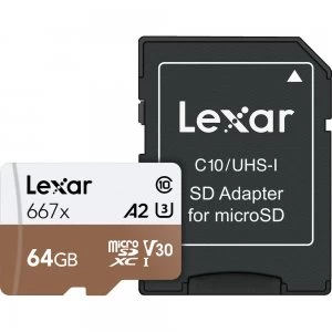 Lexar 667X 64GB MicroSDXC Memory Card