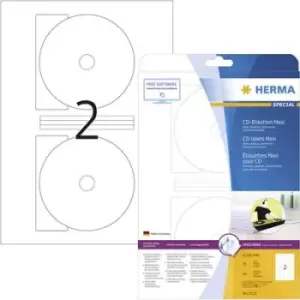 Herma CD labels 5115 Ø 116mm Paper White 50 pc(s) Permanent Opaque, Fully writable Inkjet, Laser
